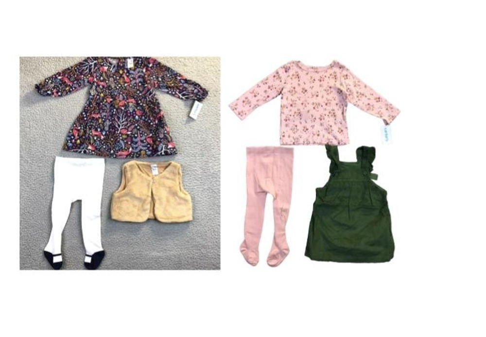 Carters Baby Girls Outfits 18M NWT Lot of 2 - 3 pc. Floral set and Animal set.